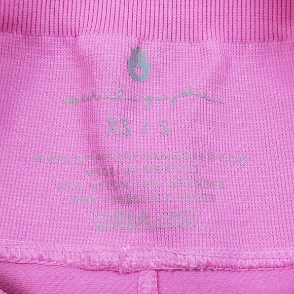 Spiritual Gangster Seamless High Waist Leggings Women XS/S Bubblegum Pink Ribbed - Picture 2 of 16